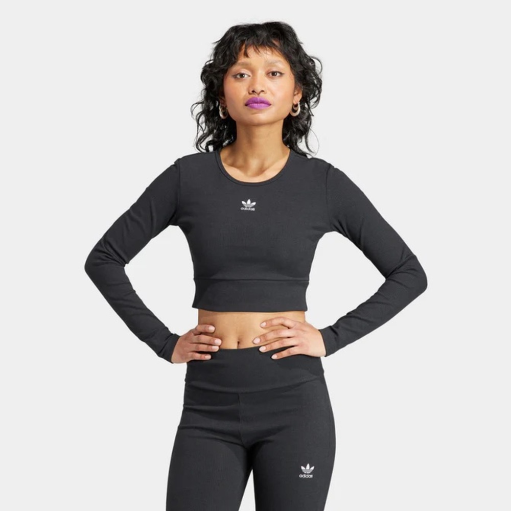 ADIDAS WOMEN'S RIBBED LONG SLEEVE TEE • Size L • New with Tags✨